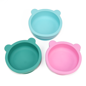 Bol à ventouse en silicone coloré pour bébé, sans BPA, de qualité alimentaire, avec cuillère, vaisselle pour tout-petits, ensemble cadeau pour les repas des enfants - Product Image 3