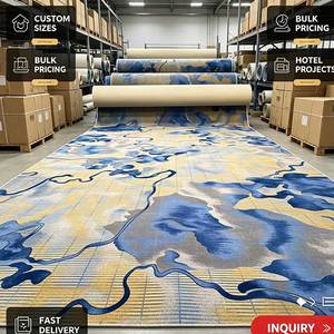 Alfombra Comercial de Nailon con Diseño Abstracto Azul y Amarillo de Montaña para Hoteles, Alfombras para Sala de Estar, Tapetes Grandes para Sala de Estar - Product Image 6