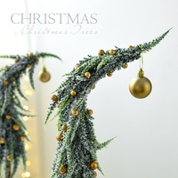 Nouvel An Marchandises Simulation Cou Crooked Floqué Mini Arbre De Noël Décor De Noël pour La Maison De Bureau