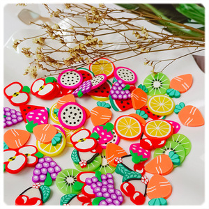 Vendita calda di fiocchi di limone Nail Art perline in ceramica di argilla morbida alla moda fettine di frutta - Product Image 2