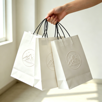 Sac en papier kraft brun personnalisé avec logo pour restaurant, vente au détail, livraison à emporter, emballage alimentaire, pain, SOS