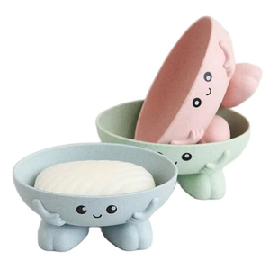 Cartoon Soap Box Smile Stereoscopic Hand Shape Bathroom Drain Soap Holder Portable Soap Dish Protect Case Bathroom Accessories - Product Image 1