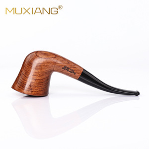 Muxiang Wooden Tobacco Pipe Bent Shape Solid Rosewood Handmade Smoking Pipe With Case Personal Gift - Product Image 2