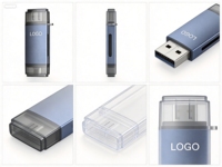 Lector de Tarjetas SD de Doble Cabezal USB 3.0 de Alta Velocidad en Oferta, con Velocidad de Lectura de 300 MB/s, Certificado OTG ROHS para Teléfono Móvil y Portátil