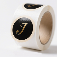 Autocollant de logo cercle en vinyle adhésif étanche personnalisé étiquettes d'emballage d'affaires étiquette en feuille d'or