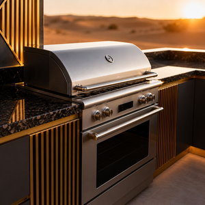 <span class=keywords><strong>Cucina</strong></span> per barbecue e Grill all'aperto di lusso per ville Forno elettrico integrato su misura e griglia in acciaio inossidabile - Product Image 4
