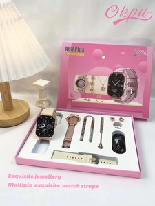 2024 Sang Trọng A68Plus Thông Minh Đồng Hồ Vòng Cổ Bông Tai Vòng Đeo Tay Nhẫn Combo Cho Phụ Nữ Không Thấm Nước IP67 Tương Thích A58Plus A68Plus A89Plus - Product Image 5