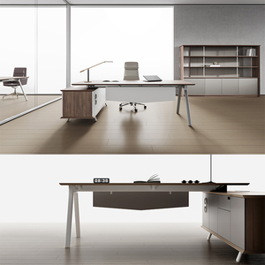 Gabinete de almacenamiento de madera MDF MFC moderno de alta gama, escritorio de oficina ejecutivo ergonómico duradero para CEO Director Boss Home Apartment Use - Product Image 3