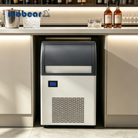 Machine à glaçons automatique en acier inoxydable de 120 kg par jour, machine à glaçons en cubes commerciale pour café, restaurant, bar, fête