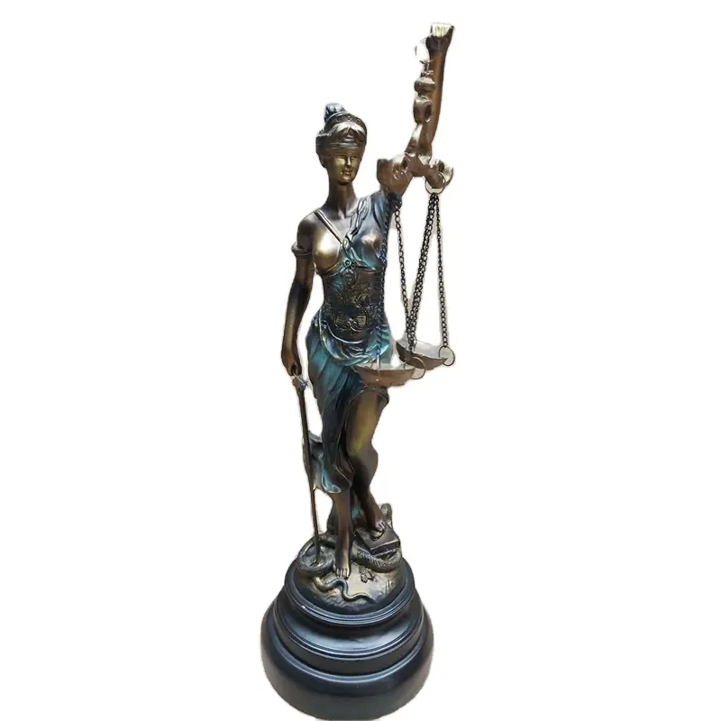 Benutzer definierte Bronze Finish Figur Blind Lady Justice Skulptur Griechische Göttin Themis Statue