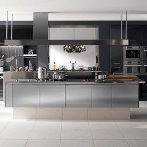 Set di Mobili da <span class=keywords><strong>Cucina</strong></span> in Acciaio Inox 304 di Alta Qualità per Ristoranti, Impermeabile, con Pannelli in Melamina Argento - Product Image 3