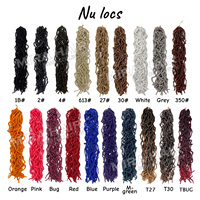 BELEZA Nu Locs 24 pouces 110G Extensions de cheveux tressés souples, Locs Déesse, Dreadlocks, en filament basse température, colorées et tendance, qualité usine