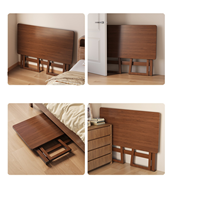 Bureau pliant moderne du milieu du siècle en MDF, finition huilée, design pliable réglable pour petit bureau à domicile ou chambre