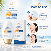 Crème solaire SPF 50+ PA++++ à label privé OEM ODM, crème solaire éclaircissante, protection UV, niacinamide, vitamine E