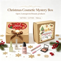 Boîte mystère de maquillage de Noël OEM ODM, coffret cadeau de vernis à ongles, fabricant d'emballages personnalisés, approvisionnement en gros pour femmes, cadeau de fête