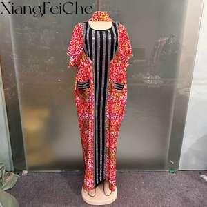 <span class=keywords><strong>Abito</strong></span> Bubu da Donna Stile Africano Nuovo Modello 2026, Moda Estiva Casual Ampio con Stampa Etnica e Dettagli Diamantati per Feste - Product Image 6