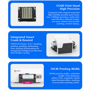 Nueva Impresora UV DTF de Alta Precisión, Formato A3 de 30 cm, con Tinta de Color Blanco y Barniz para Aplicación Directa a Película - Product Image 2