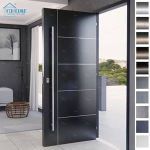 Fabricant chinois de premier plan, portes pivotantes principales en acier inoxydable modernes de style anglais, portes métalliques extérieures, portes d'entrée pour maisons - Product Image 1