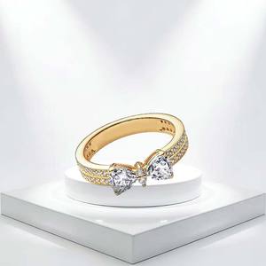 Nuevo Anillo de Plata 925 con Doble Hilera de Corazones Brillantes, Gota de Agua, Flor de Pera Azul y Corona de Lazo, Joyería DIY Exquisita 2026 - Product Image 5