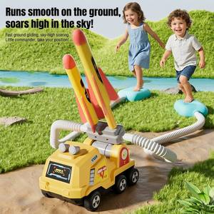 Doppel-Luftpumpen-Weltraumraketen-Auto mit Leuchtenden Weichschaumraketen Gleitauto für 2 Spieler Outdoor Wettbewerbsspiel Interaktiv - Product Image 2