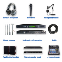 Paket Lengkap Stasiun Radio FM 100W dengan Antena + Kabel + 7 Pcs Peralatan Studio