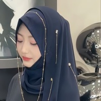 Hijab avec pendentif collier à pompon, foulard islamique musulman, châle Khimar, vêtements modestes pour femmes, vente en gros