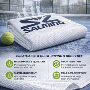La toalla deportiva extra grande Salming ofrece máxima comodidad con su tamaño extra grande, perfecta para deportes, gimnasio y baño. - Product Image 3