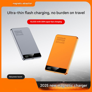 Banque d'alimentation sans fil magnétique portable à charge rapide 20W <span class=keywords><strong>Orange</strong></span> Design 5000/10000mAh avec affichage LED ultra-mince pour une utilisation en extérieur - Product Image 2