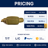 Sac banane tactique en nylon 600D multi-compartiments, sac utilitaire EDC avec boucle à dégagement rapide, logo personnalisé OEM, vente en gros