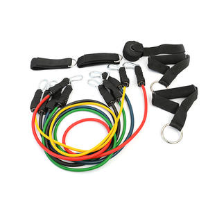 Juego de bandas de resistencia T11 de 75, 100 y 150 libras, equipo de fitness de látex para moldear el cuerpo y entrenamiento de fuerza con asas y anclajes. - Product Image 1