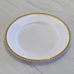 Platos Decorativos para Banquetes de Boda al por Mayor, Platos de Frutas Transparentes con Borde Dorado de 13 Pulgadas - Product Image 6