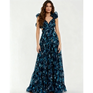 Nouvelles robes longues imprimées à bretelles spaghetti et lacets pour femmes, tendance - Product Image 2