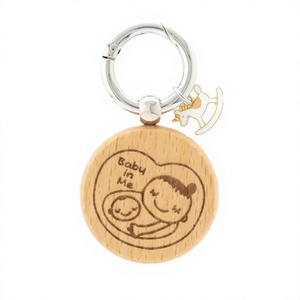 Porte-clés en bois écologique personnalisé, fait main, cadeau promotionnel DIY - Product Image 2