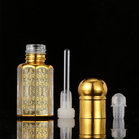 CJ- Nouveau Design Luxe Arabe Flacons d'Huile de Parfum Oud Attar Essentielle Simples de 3ml, 6ml, 12ml avec Bouchon à Vis