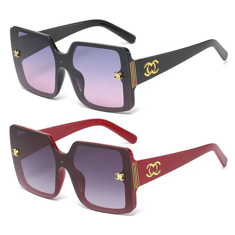 2024 nuovo arrivo piccoli MOQ brand di lusso griffati di moda di grandi dimensioni occhiali da sole per le donne