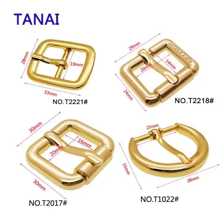 Custom TANAI metal hardware accessories pin belt buckle golden buckle for both men and women for handbag zinc alloy