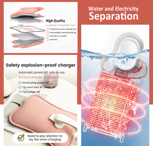 Ceinture en peluche pour bouillotte mignonne Sac à eau chaude électrique rechargeable avec couvercle - Product Image 2