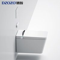 Cuvette de toilettes murale allongée en céramique pour hôtel avec siège chauffant, télécommande, séchage à l'air et évacuation en S