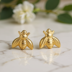 E3284 Pendientes de oro blanco con forma de insecto, aleación de zinc, lindos, unisex, joyería de moda - Product Image 2