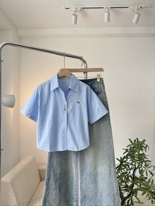 A376 Blusa de Gasa de Manga Corta Bordada con Diseño Lindo, Ajuste Holgado, Casual de Verano, ¡Gran Venta 2026! - Product Image 2