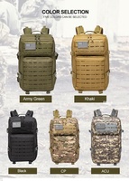 Sac à dos tactique de chasse GAF 900D Oxford imperméable avec cadre interne, système d'hydratation 3 jours, capacité 45L, bretelles arquées