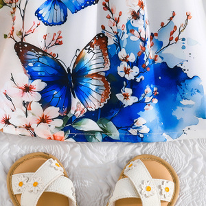 ชุดเดรสเด็กผู้หญิงขายส่งจากโรงงาน ลายดอกไม้ ลูกไม้ แขนกุด สำหรับงานทางการ งานเลี้ยง หรือใส่ลำลอง สำหรับเด็กทารกและเด็กอายุ 6 เดือน-3 ปี - Product Image 6