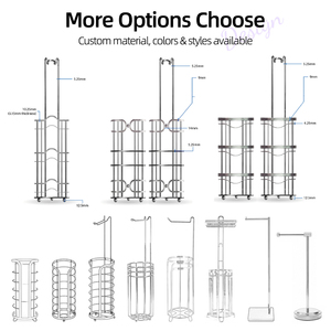 Modern Design Free Standing Metal Wire Tissue Roll <strong>Holder</strong> Luxury Toilet Tissue <strong>Holder</strong> Gold with Shelf - Product Image 5
