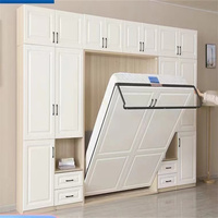 Lit Mural Escamotable sur Mesure avec Bureau Caché, Meuble Gain de Place Pliant