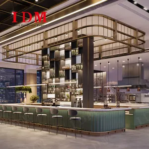 Stand ristorante di lusso leggero bar ristorante posti a sedere divano panca legno all'ingrosso Set personalizzato stile di formazione di imballaggio