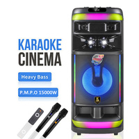 CH-1208 Altavoz Inalámbrico UHF de 100W para Karaoke en Casa, Altavoz Bluetooth Portátil con Micrófono de Mano