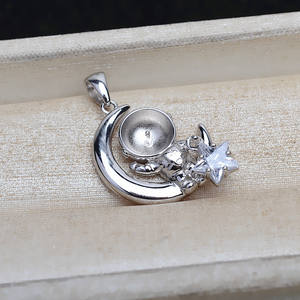 Colgante de Plata S925 Hecho a Mano, Accesorio DIY, Serie Espacial con Cabeza de Astronauta Colgante, Soporte Vacío para Perlas de 8-9 mm, Dijes con Patrón de Número 4918 - Product Image 5