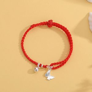 <b>Red</b> Rope Butterfly Charm Pendant Couple <b>Bracelet</b> Creative Bell Charm Bff <b>Bracelet</b> Set Braided Adjustable <b>Bracelet</b> for Sister - Product Image 6