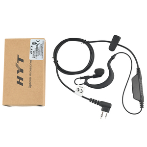 Casque EHM04-A Hytera à 2 broches, crochet d'oreille en forme de G, avec micro et PTT intégrés pour radio bidirectionnelle HYT TC-600 TC-610 TC-620 TC-700 - Product Image 2