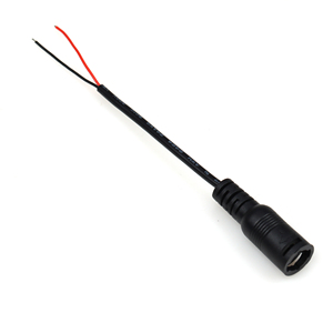 DC 5.5*2.1mm Jack Female untuk membuka kawat Ujung 2 <span class=keywords><strong>Core</strong></span> 5521 <span class=keywords><strong>Plug</strong></span> ekstensi 12v DC Power kabel Pigtail - Product Image 1